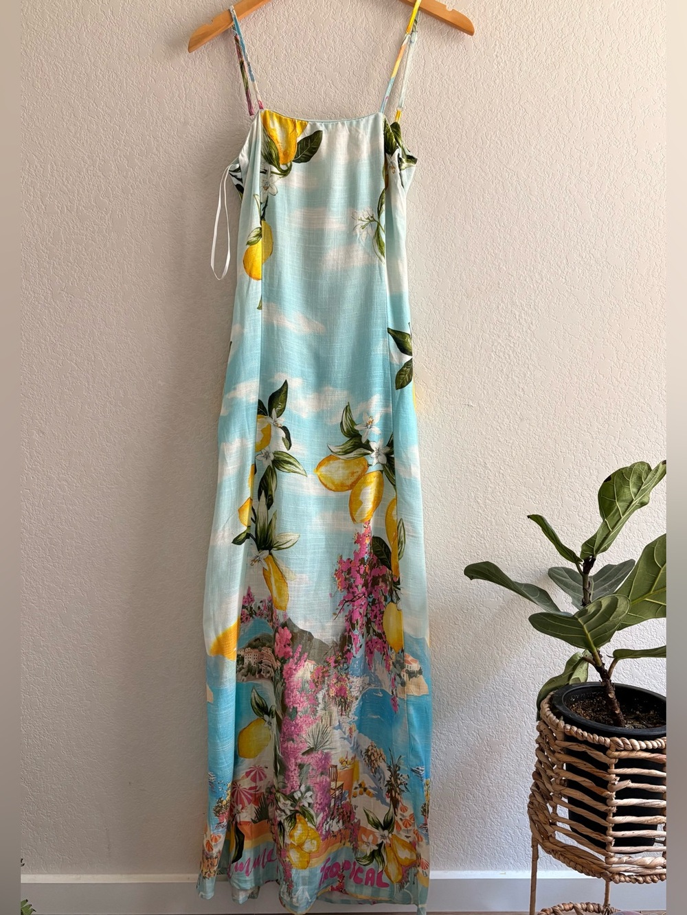 Paper Heart by Anthropologie Maxi Dress Limoncello Linen blend S
